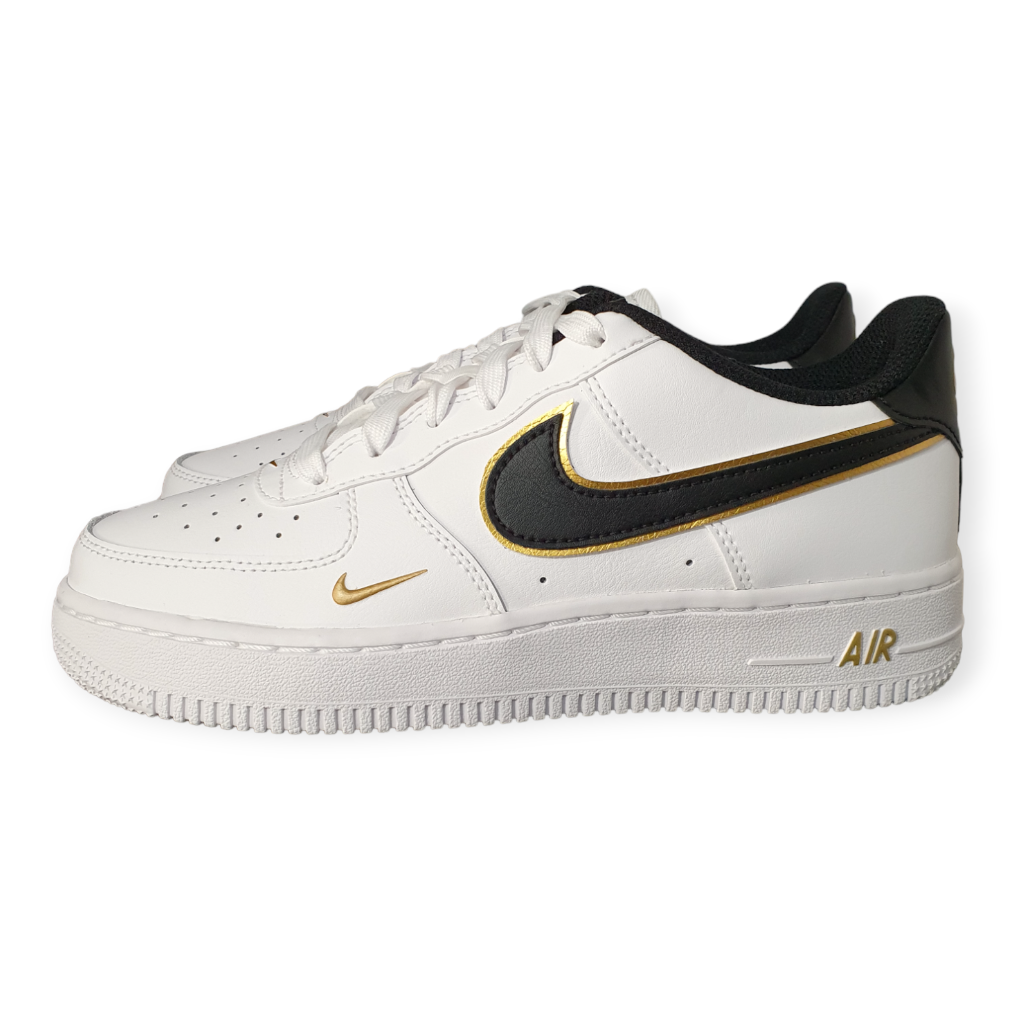 Nike Air Force 1 Low '07 LV8 Double Swoosh White Metallic Gold (GS