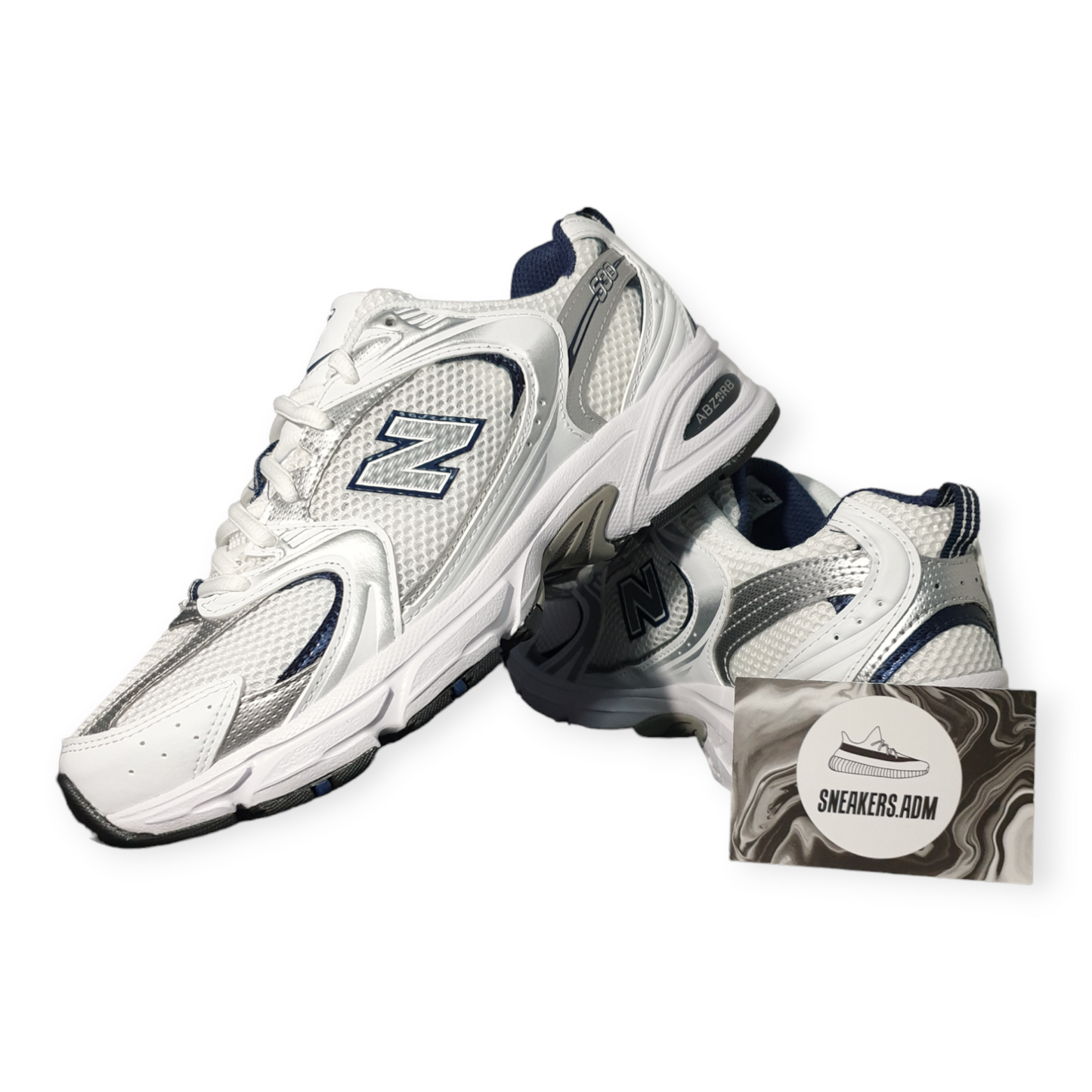 New Balance 530 White Silver Navy
