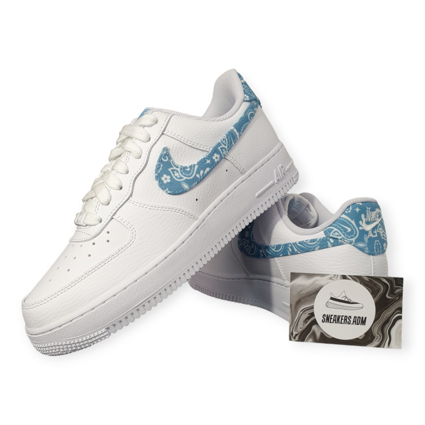Nike Air Force 1 Low '07 Essential White Worn Blue Paisley