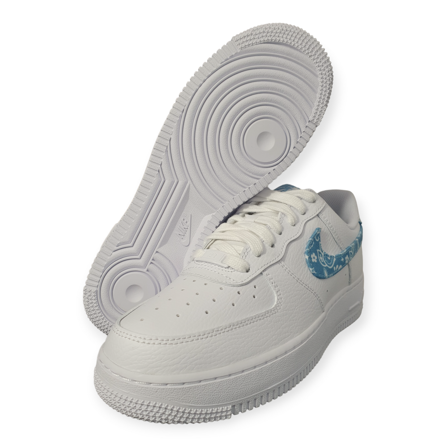 Nike Air Force 1 Low '07 Essential White Worn Blue Paisley