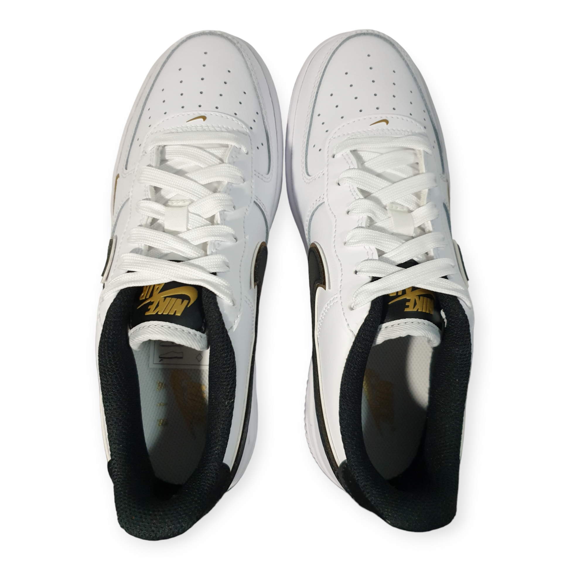 Nike white metallic gold hot sale