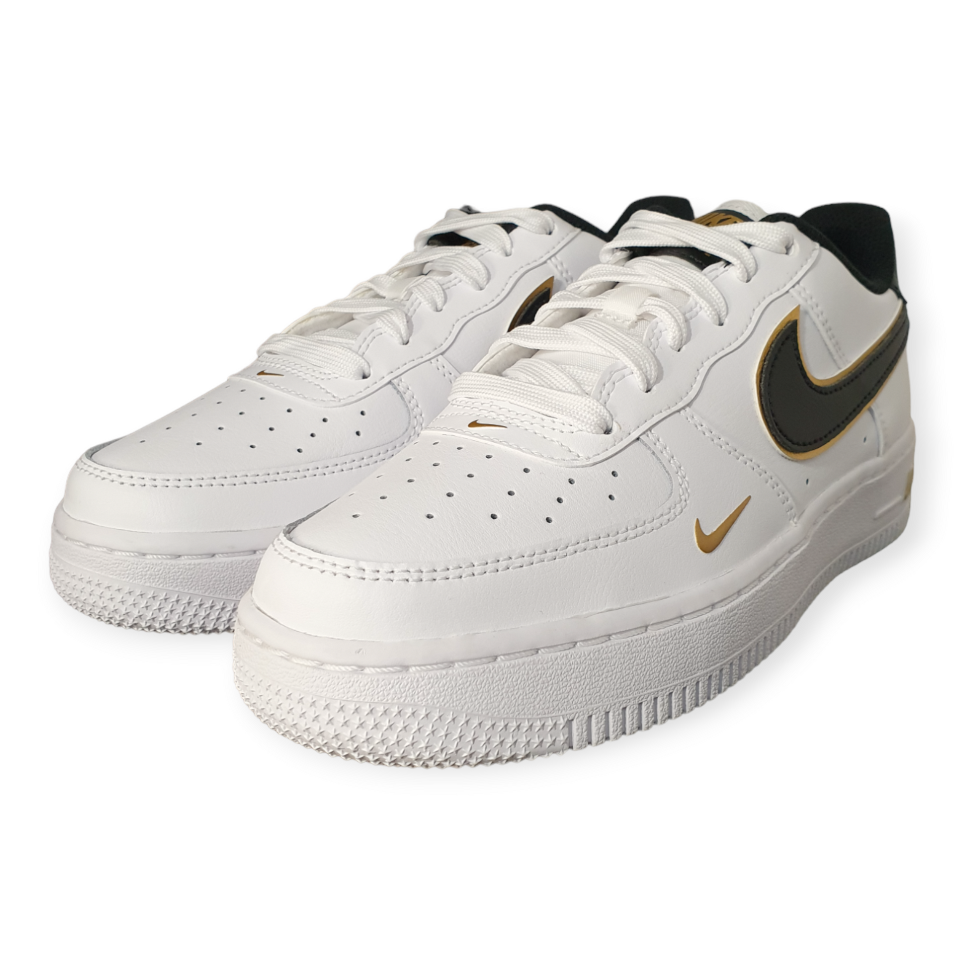 Nike Air Force 1 Low '07 LV8 Double Swoosh White Metallic Gold (GS