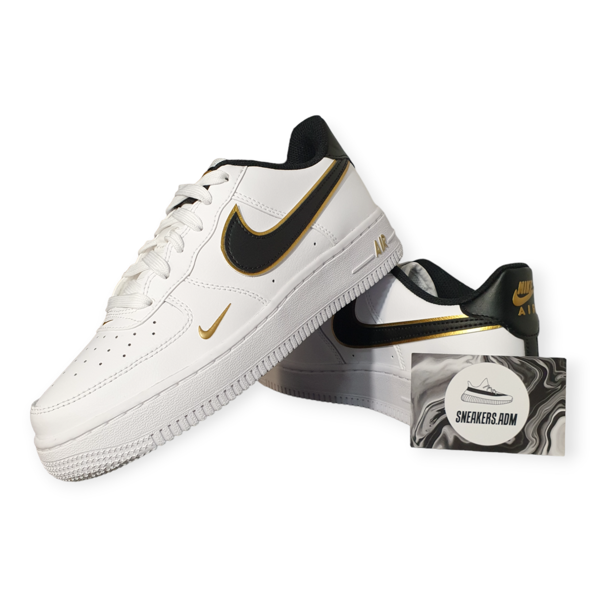 Nike Air Force 1 Low '07 LV8 Double Swoosh White Metallic Gold (GS