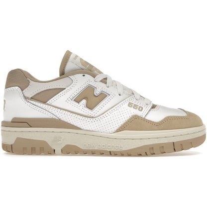 Brown and white sneaker with New Balance logo on a white background