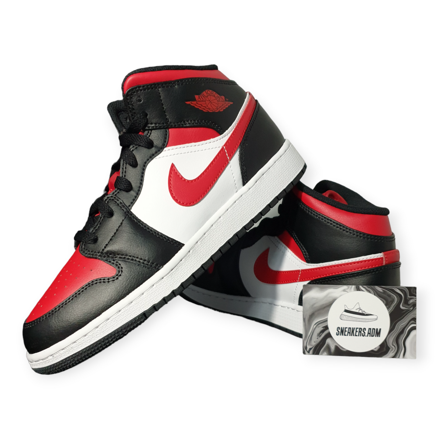 Nike Air Jordan 1 Mid Black Fire Red