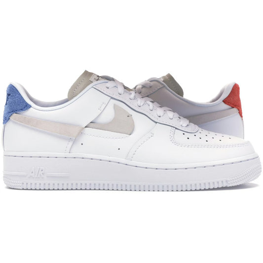 White sneakers with colorful accents on a white background