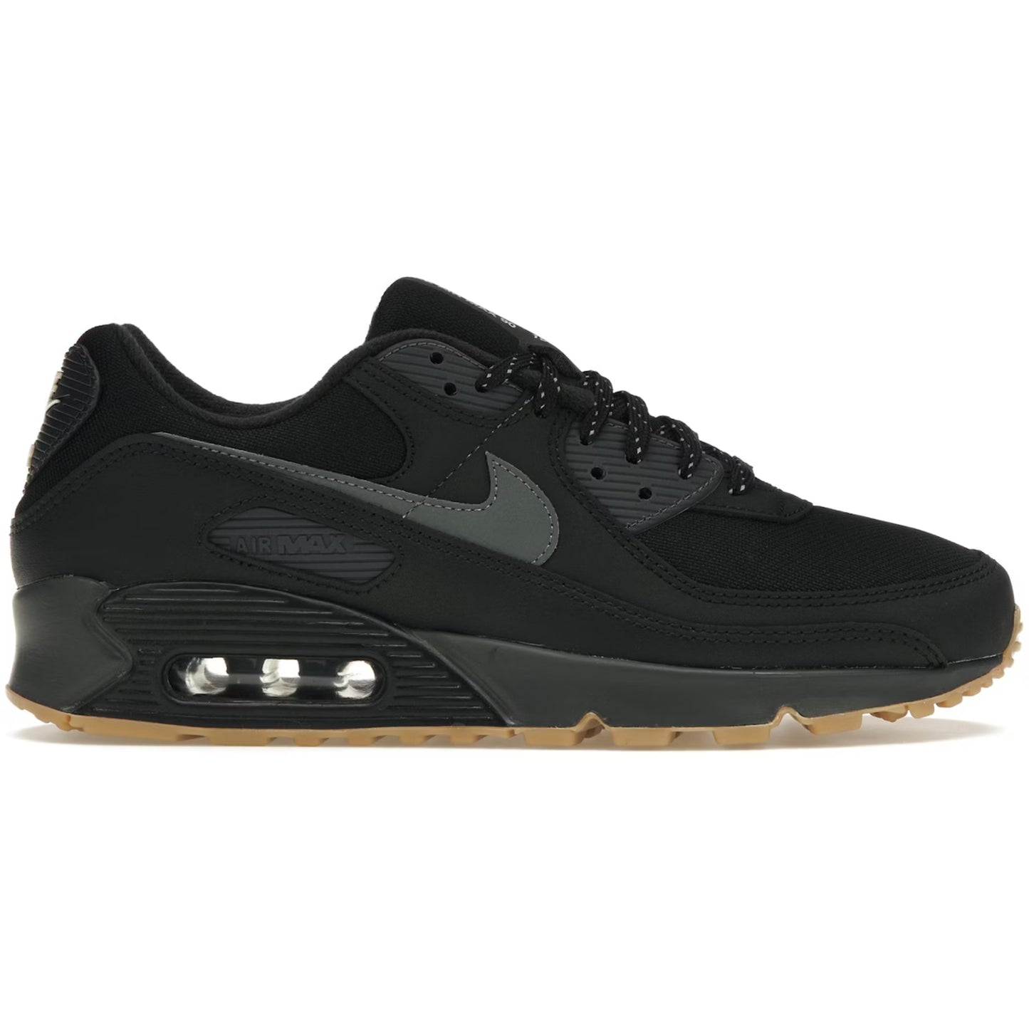 Black sneaker with visible Nike logo on a white background