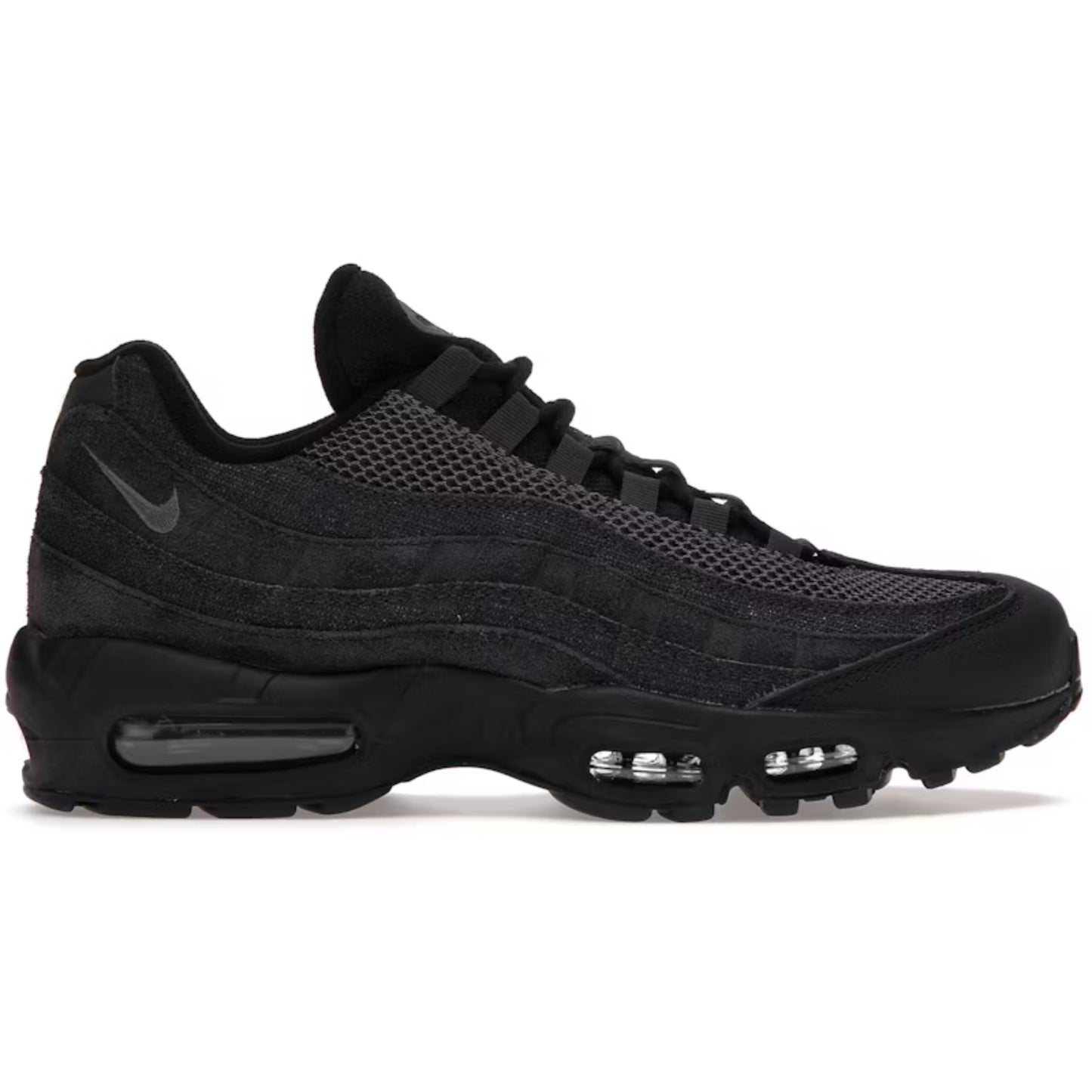 Black sneaker with visible Nike logo on a white background