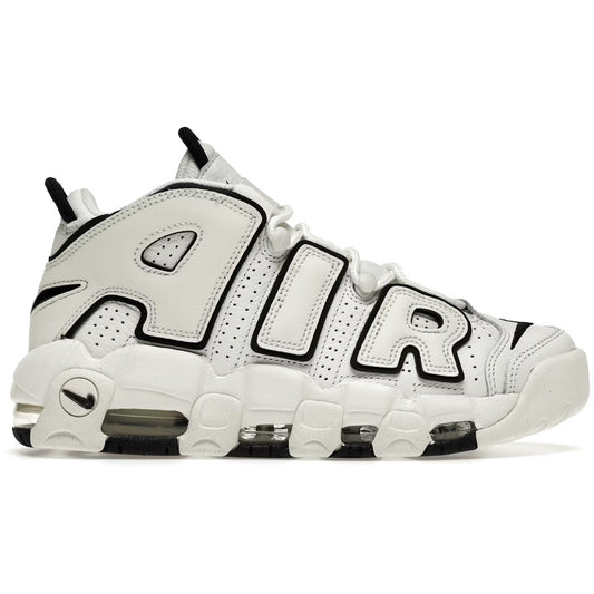 White sneaker with black accents on a white background