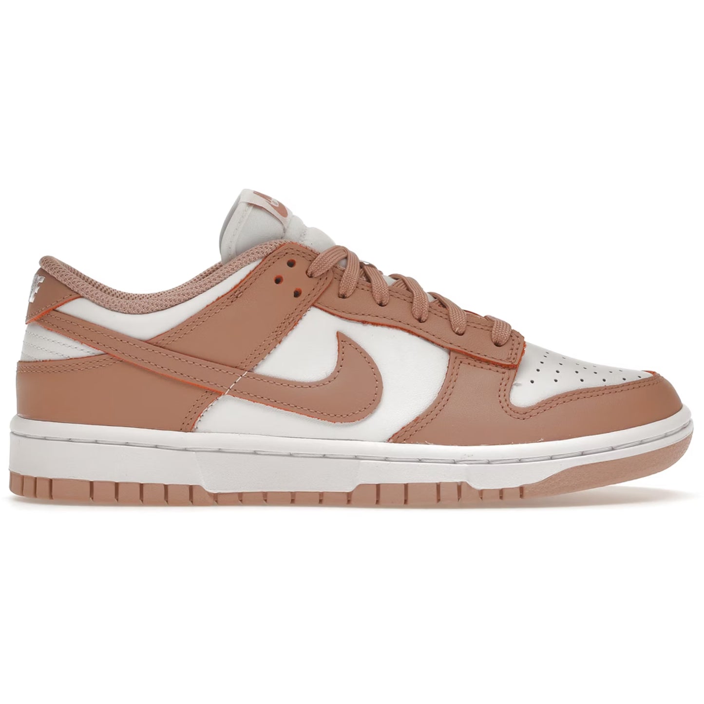 Brown and white sneaker with Nike logo on a white background