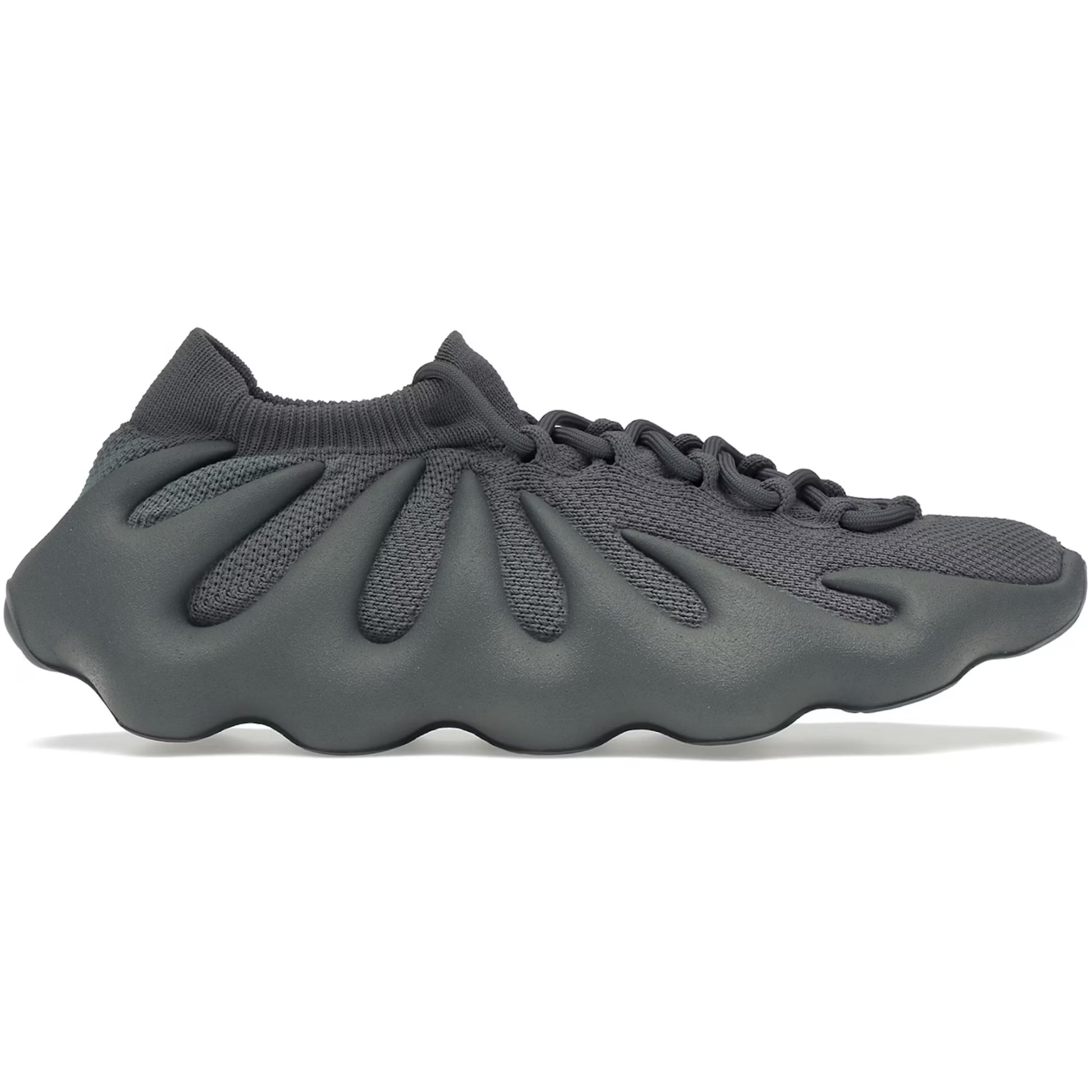 Gray sneaker with unique design on a white background
